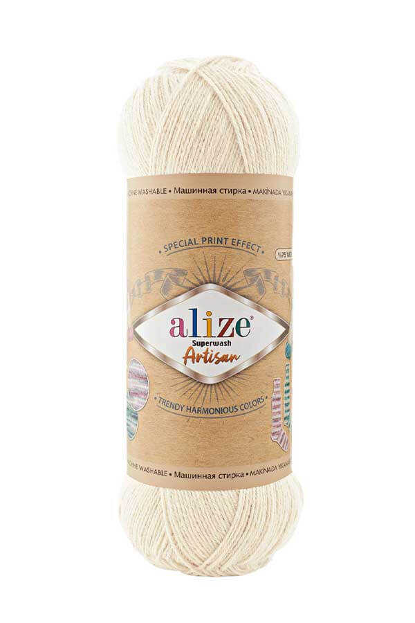 ALİZE SUPERWASH ARTİSAN KNİTTİNG YARN | 01 ECRU