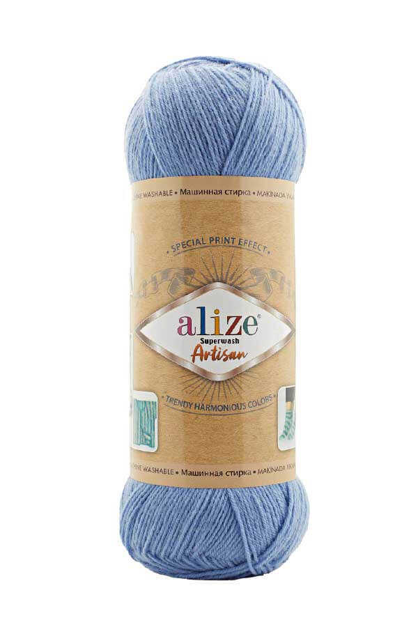 ALIZE SUPERWASH ARTISAN KNITTING YARN | 432 BLUE