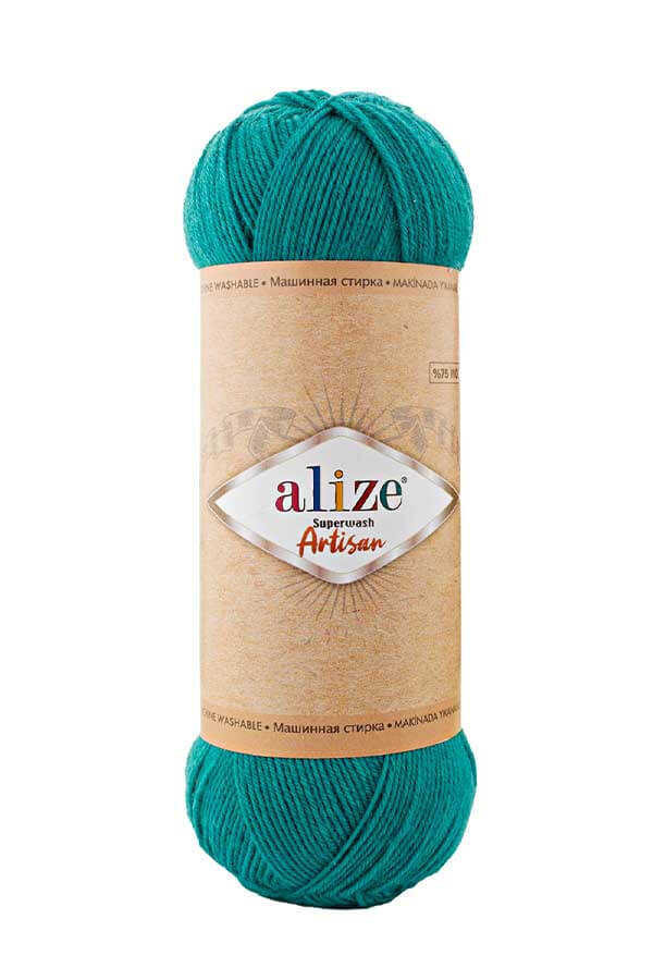 ALIZE SUPERWASH ARTISAN KNITTING YARN | 507 GREEN