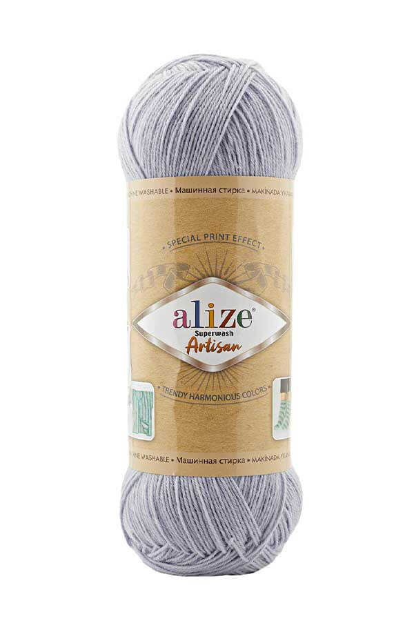 ALIZE SUPERWASH ARTISAN KNITTING YARN | 51 GREY