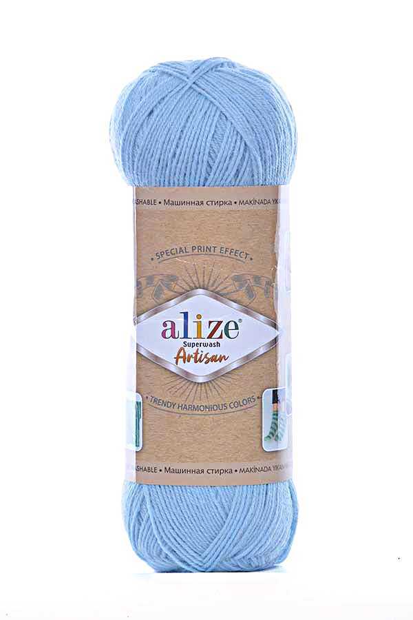 ALIZE SUPERWASH ARTISAN KNITTING YARN | 522 BLUE