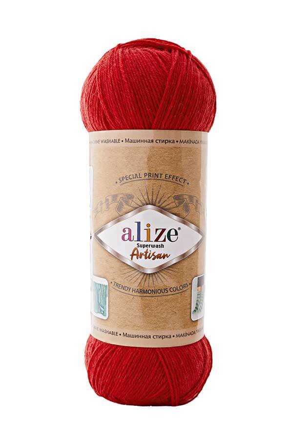 ALIZE SUPERWASH ARTISAN KNITTING YARN | 56 KIRMIZI