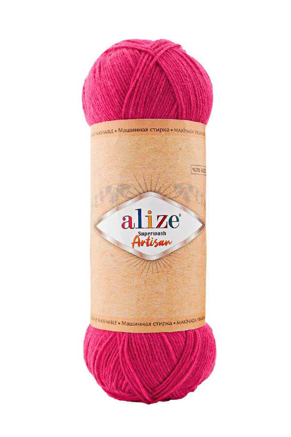 ALIZE SUPERWASH ARTISAN KNITTING YARN | 798 FUSCHIA