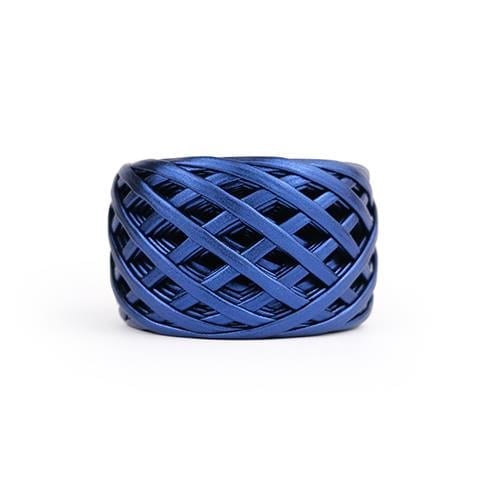 DERİ GÖRÜNÜMLÜ METALİK İP - GECE MAVİSİ