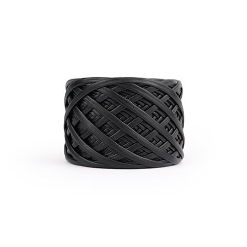 DERİ GÖRÜNÜMLÜ METALİK İP - SİYAH